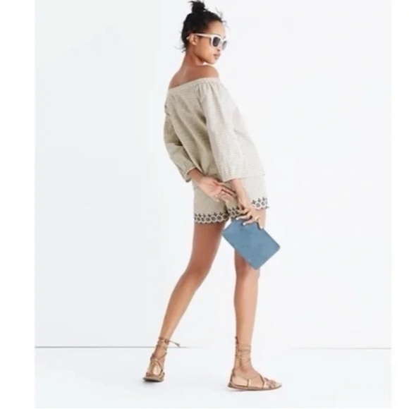 Madewell Jardin Off Shoulder Striped Beige/Tan Size Small - Picture 4 of 16